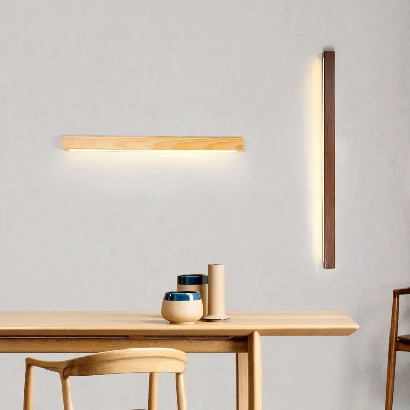 appliques murales led bois minimaliste chambre cuisine éclairage quotidien scandinave moderne