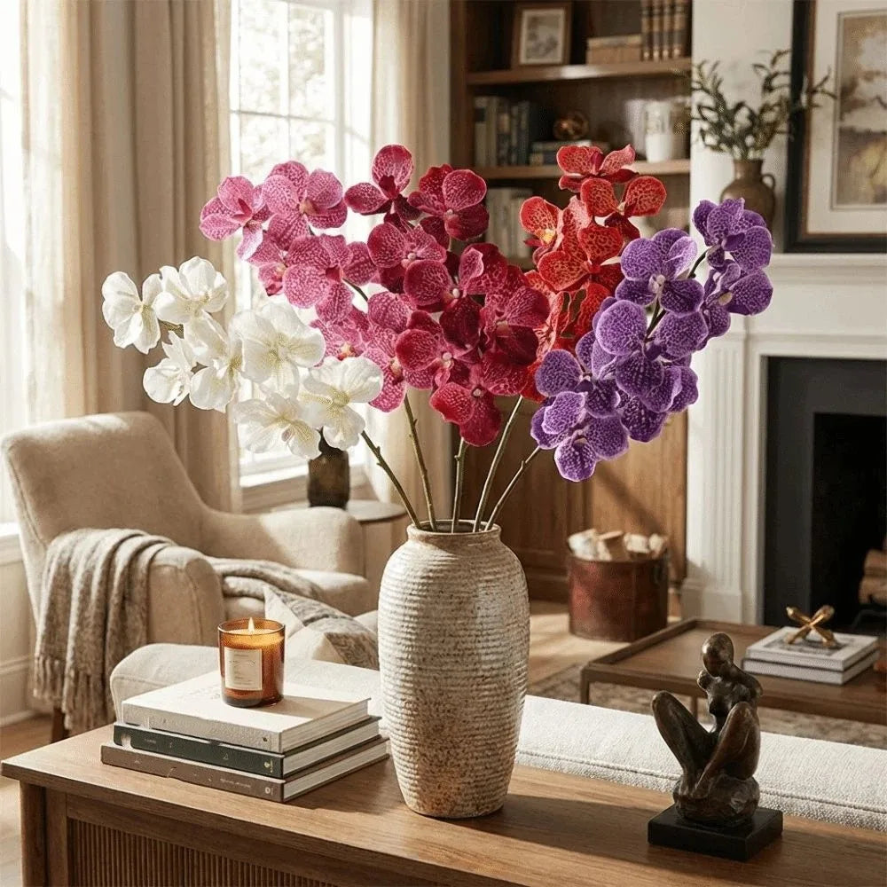 fleurs artificielles orchidées violettes blanches modernes décoration intérieure maison mariage anniversaire