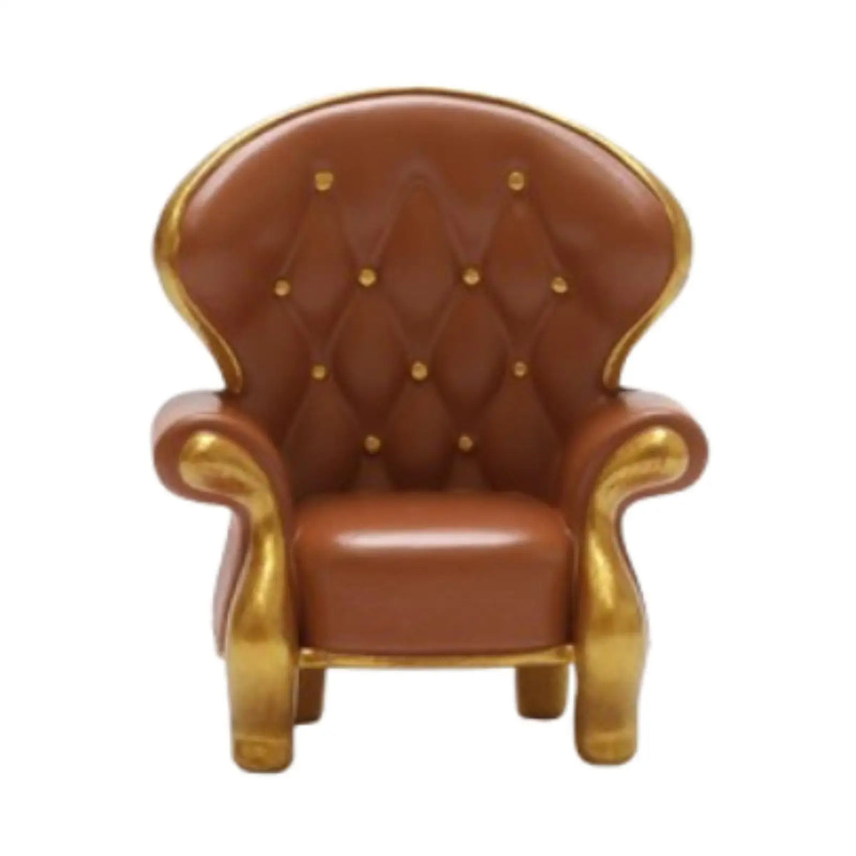 fauteuil miniature vert marron simili cuir boutons dorés adhésif décoration intérieure classique sticker aimant