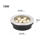 lumière led spot sous terrain ip67 inoxydable moderne 10w 12w argent noir