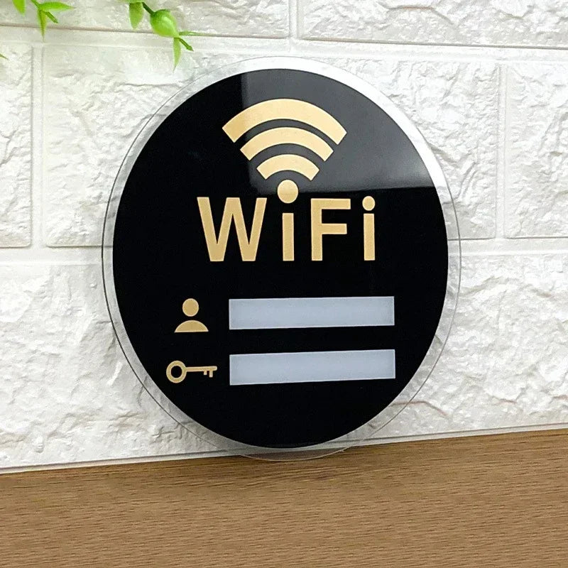 autocollants miroir wifi moderne adhésifs acrylique noir blanc doré personnes clés