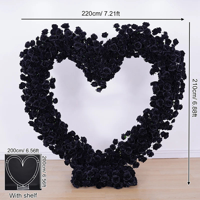 arche decorative coeur roses rouges blanches evenements anniversaires fete mariage deco romantique lettres lumineuses