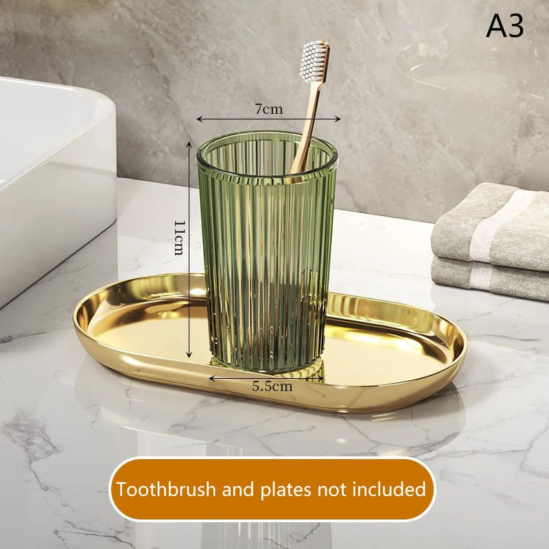 verres dents transparents moderne élégants rayures verticales couleurs doré vert olive gris fumé