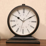 horloge table bois marron vintage aiguille quartz circulaire simple