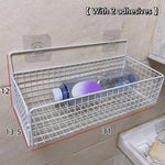 panier grille métallique noir adhésif mural stockage cosmétique maquillage bouteilles d'eau