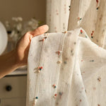 rideau moderne semi transparent polyester motifs petits points colorés salon chambre 150cm 200cm 250cm