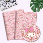 tissu imprimé my melody coeurs léopard coton polyester beige rose bleu violet cartoon