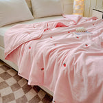 couverture coton fleur bébé lit doux jaune rouge verte simple chambre été rafraîchissante
