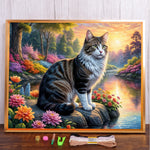 tableau broderie fleurs animaux paysage moderne fil coton ruban mesure ciseaux guide broderie