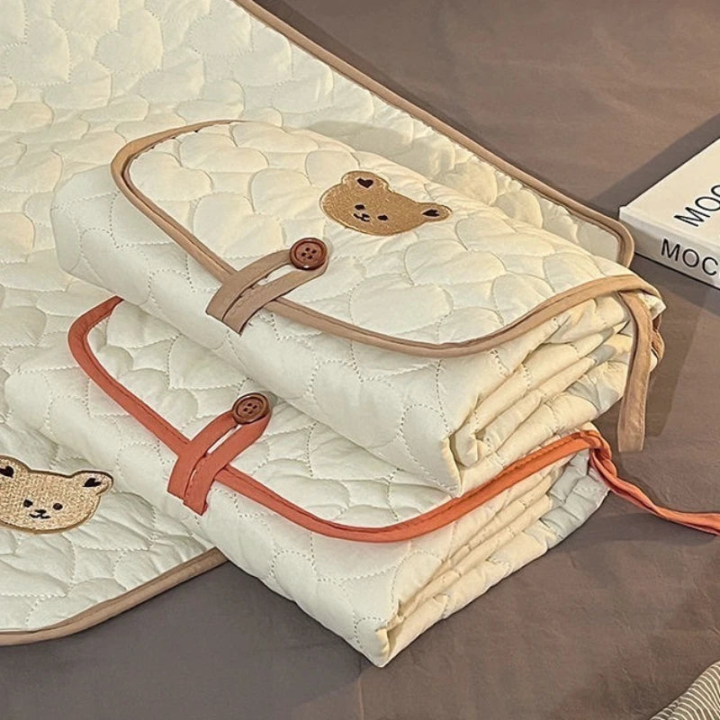 coussin bébé pliable imperméable tapis langer couverture quiltée motifs géométriques moderne doux housses incluses