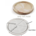 moulages silicone assiettes rondes modernes différentes tailles gris bleu rose jaune
