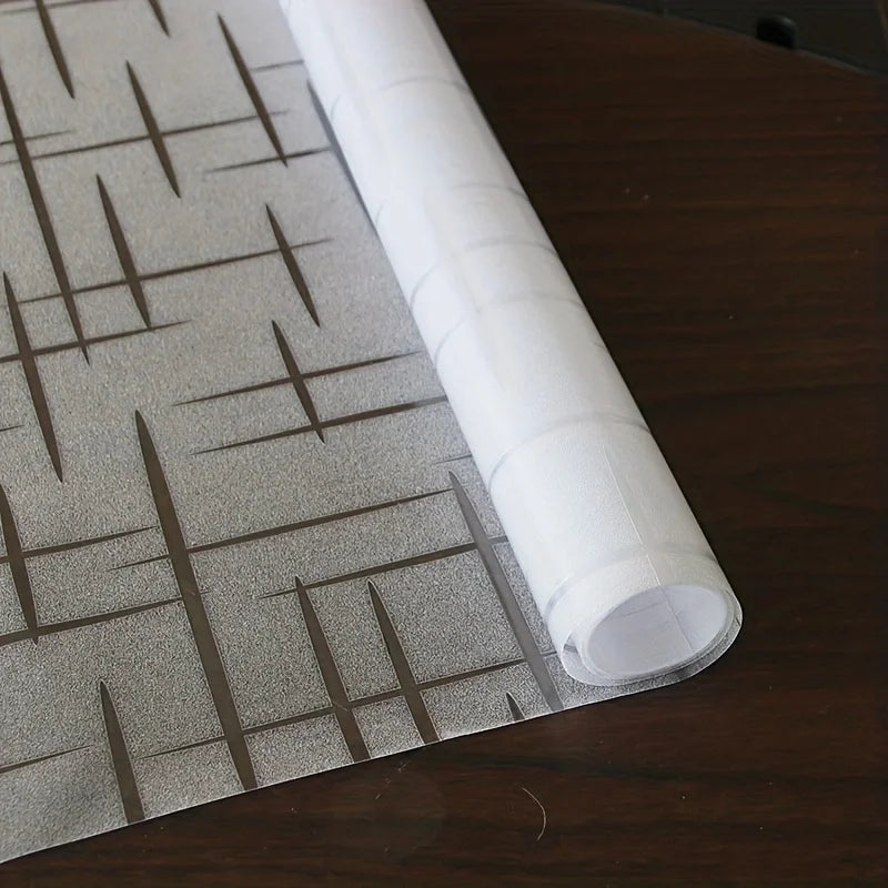 film fenêtre décoratif moderne lignes vertes fond blanc protection uv isolation thermique 45x100cm 45x200cm