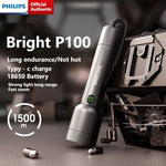 lampe torche rechargeable gris moderne résistante chocs lumière intense mode degradé continue