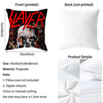 housse coussin noir graphique crâne rock gothique 45x45cm zip invisible fácil laver