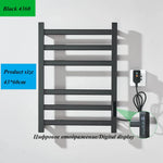 radiateur serviettes électrique acier inoxydable blanc noir moderne thermostatique touchscreen chauffage fibre carbone ipx4