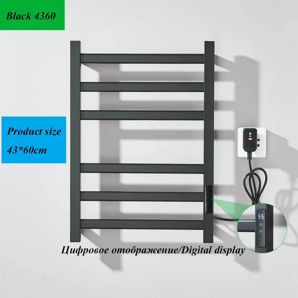 radiateur serviettes électrique acier inoxydable blanc noir moderne thermostatique touchscreen chauffage fibre carbone ipx4