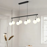 Suspension lumineuse moderne boules translucides cercle noir led blanc noir