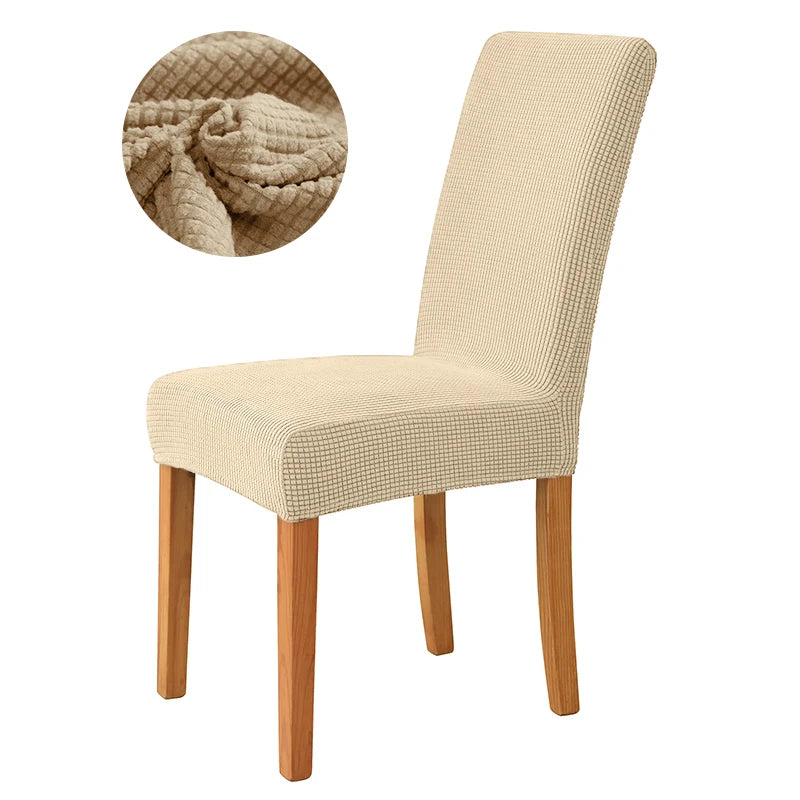 housse chaise jacquard gris rose vert marron moderne adhésif polyester pliage salon mariage banquet