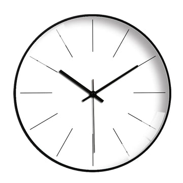 horloge murale ronde blanche cadre doré minimaliste silencieuse décoration salon chambre moderne