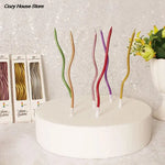 Bougies flexibles multicolores rayures modernes or vert rose violet adhésif festives enfants