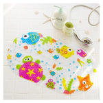 tapis bain transparent antidérapant motif animal poissons oiseaux moderne salle bain 38x69cm