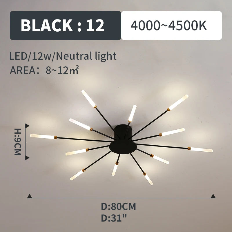 plafonnier moderne led or noir lumineux éclairage intérieur chambre salon enfants