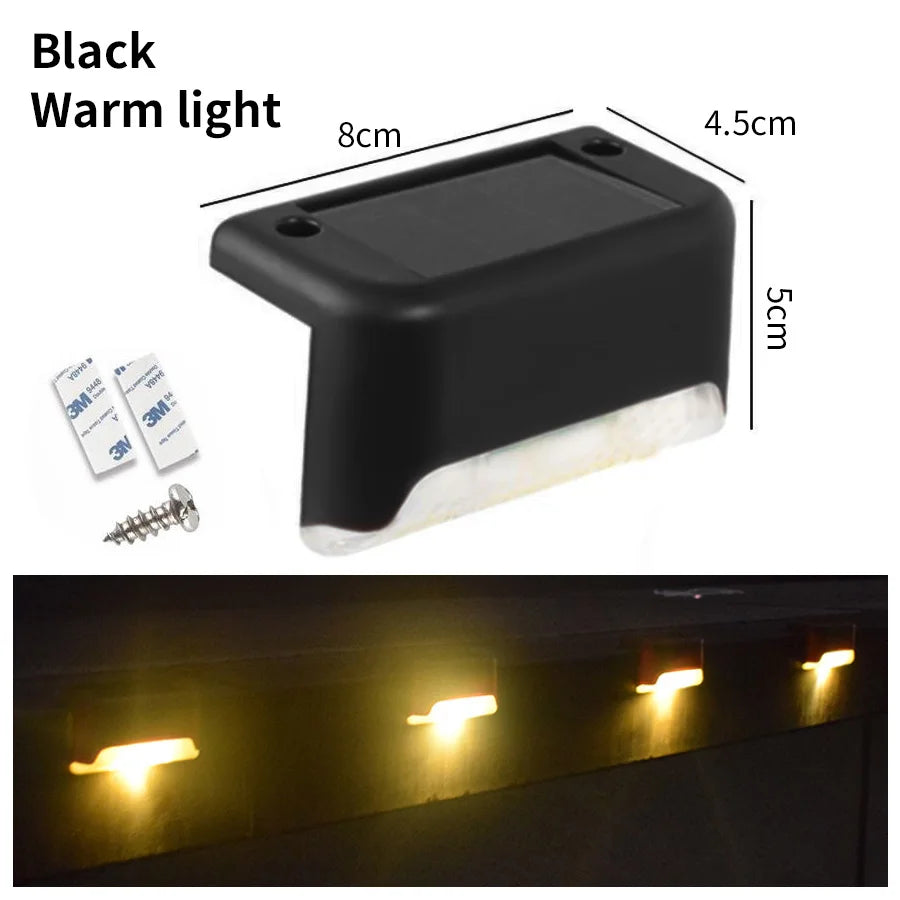 lampe solaire extérieure escalier noir marron blanc moderne adhésif led ip65 autonomie