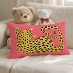 taies d'oreiller animaux nordiques moderne bleu léopard jaune non toxique coton polyester 30x50CM 40x60CM