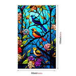 films décoratifs adhésifs oiseaux colorés feuilles fleurs moderne opaques fenêtres bleu vert jaune rouge