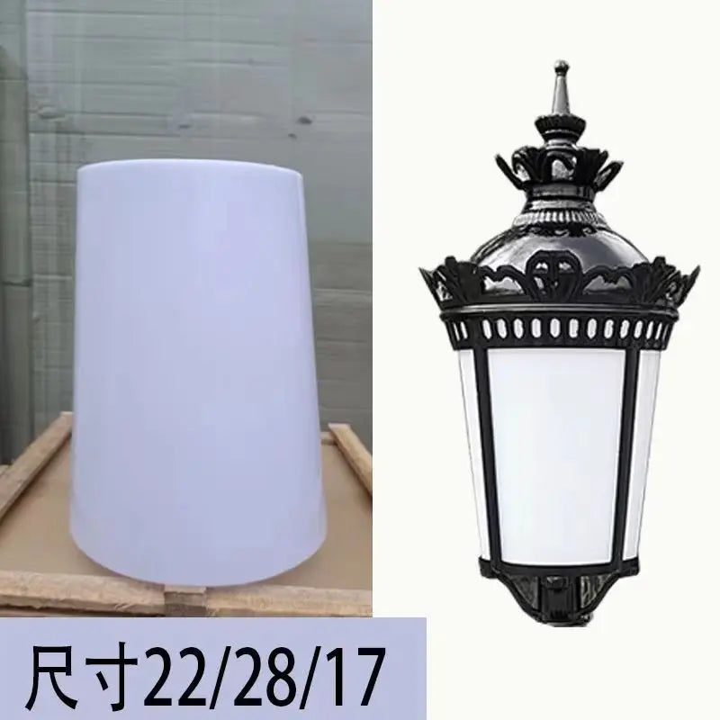 lampe rue abat jour blanc noir classique tringle extérieure contemporaine fixe grande taille variante