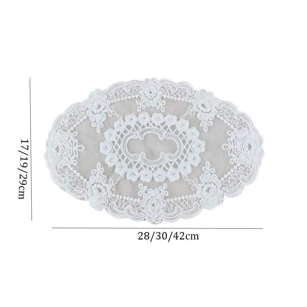 serviettes table classiques dentelle blanche maison festives round 18cm 27cm ovale 17x28cm 19x30cm 29x45cm