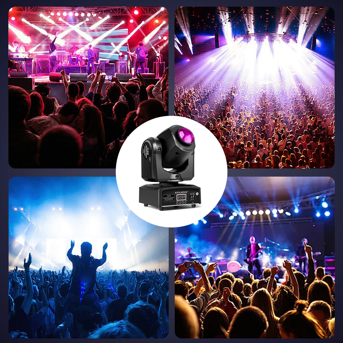 projecteur scène mobile 60w led dmx gobo effet lumière dj noir moderne