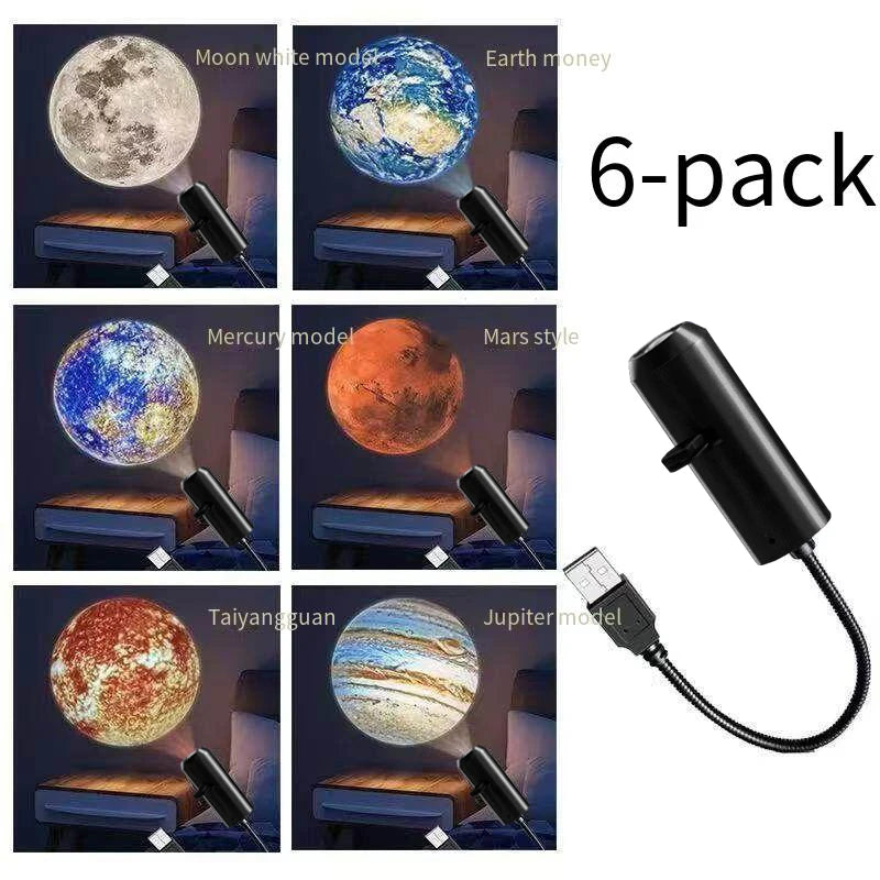 projecteur led planetaire images celestes lampe lune eclairement bleu violet projecteur usb lentilles interchangeables