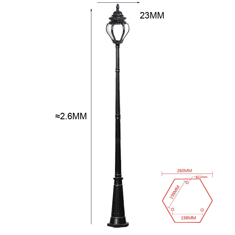 poteau lumière vintage noir bronze floralextérieur éclairage public ip65 led ac 110240v
