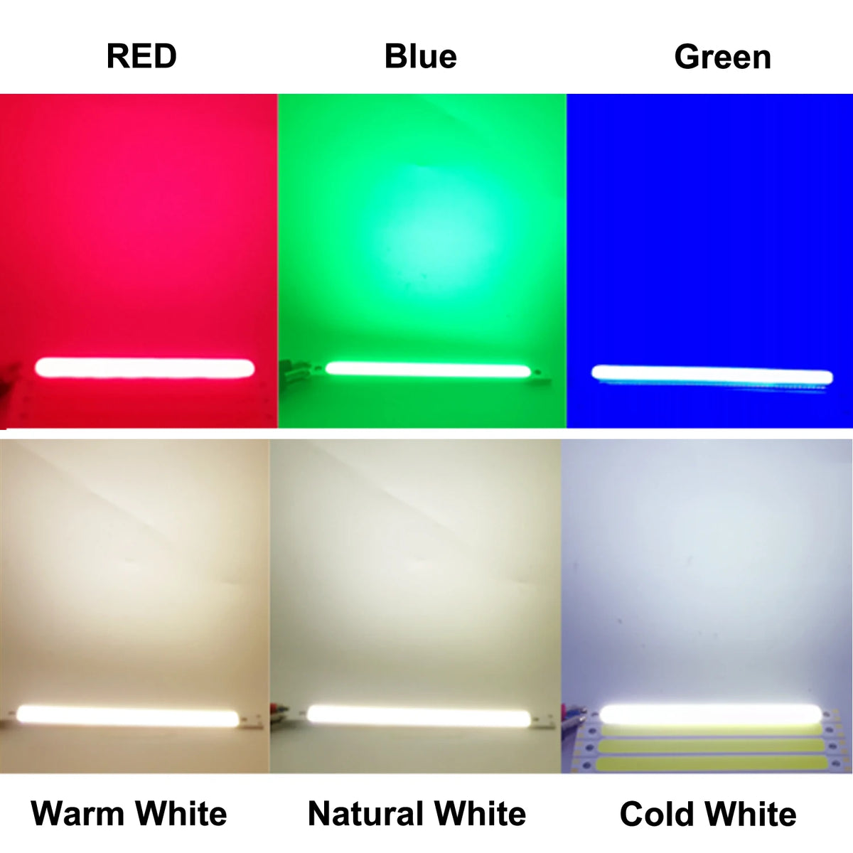 barre led 100x8mm orange verte blanche 5w 12v clips aluminium silicone moderne