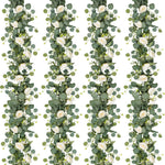 guirlande florale artificielle vertes feuilles blanches fleurs mariage romantique anniversaire baby showerintérieur