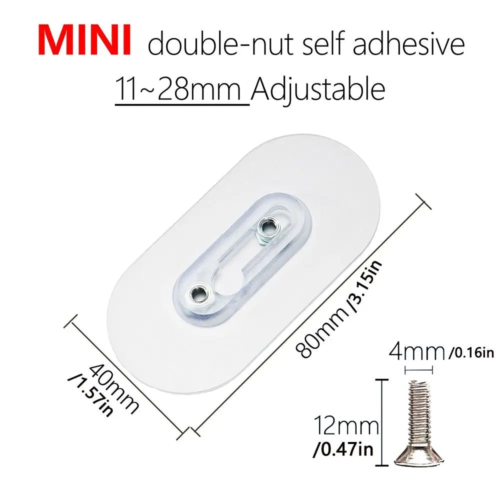 crochet adhésif transparent moderne double nut pvc utilisation multiple vis auto collant 12mm 6mm