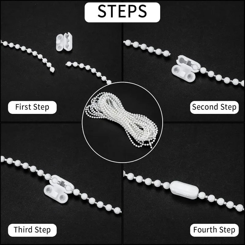 chaîne plastique blanc 5m clips réparation stores enrouleurs polonais accessoires