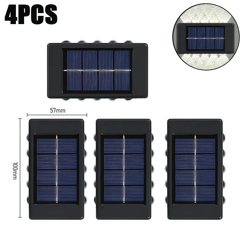 applique murale solaire 10 led noir panneaux solaires moderne oeilletsextérieur minimaliste