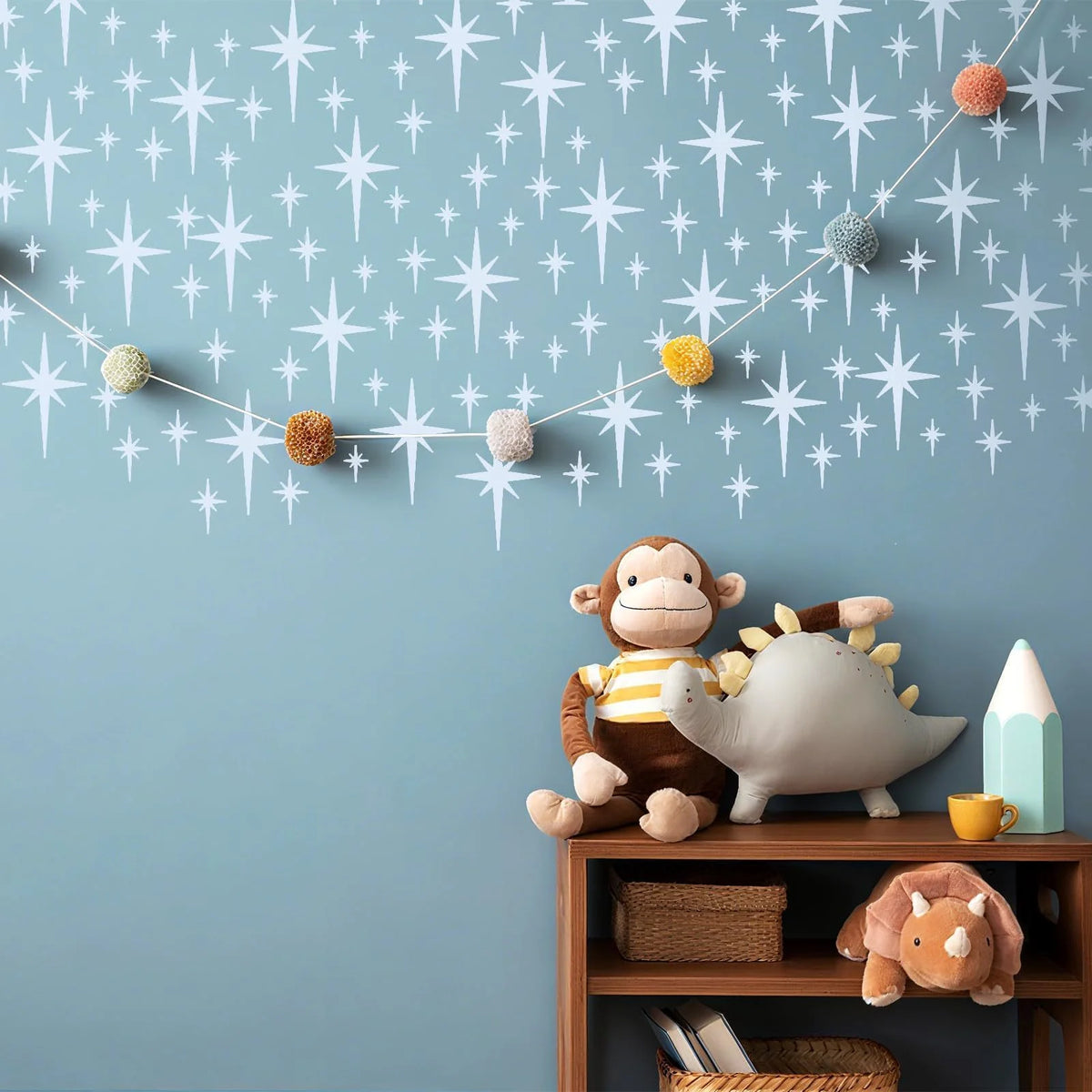 stencils étoiles réutilisables blanc or bleu gris jaune minimaliste moderne adhésif peinture diy mur