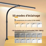 lampe moderne led ultra lumineuse noir double tête télécommande réglages couleur 10 niveaux