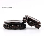 socle bois noir sculpté support présentation traditionnel vase décoration intérieure