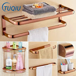 ensemble porte serviettes moderne rose doré salle bain fixations murales lisses opaques