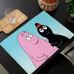 tapis multicolore dessins animés personnages cartoon table maison isolation thermique plats occidentaux