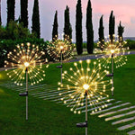 lumière solaire feu d'artifice led bleu blanc rouge vert moderne decoration jardinextérieur