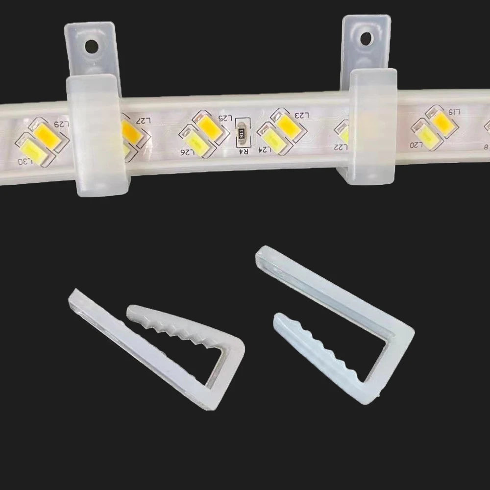 ruban led flexible transparent moderne clips fixation 12v 24v rgb éclairage intérieur