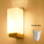 applique murale moderne led bois clair verre blanc éclairage chambre salon 16w 30w blanc