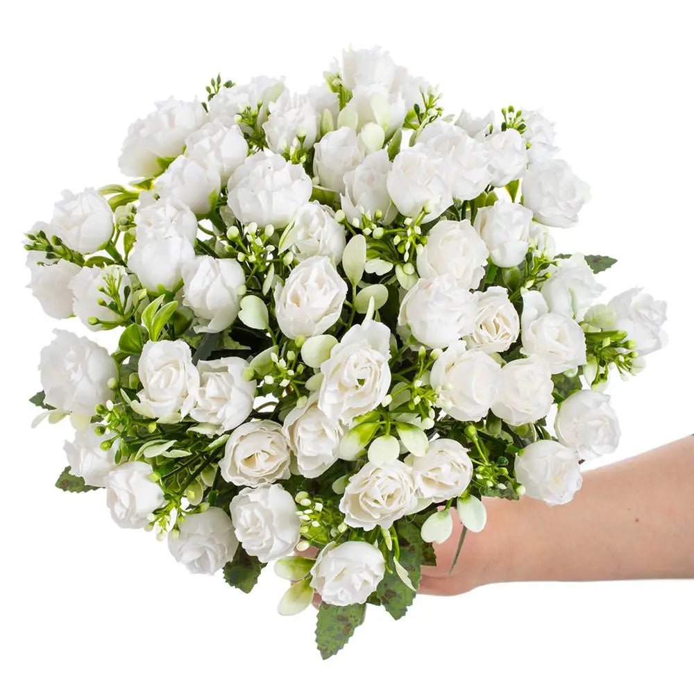 bouquet fleurs artificielles roses rouges soie décoration maison mariage anniversaire baby shower intérieur moderne