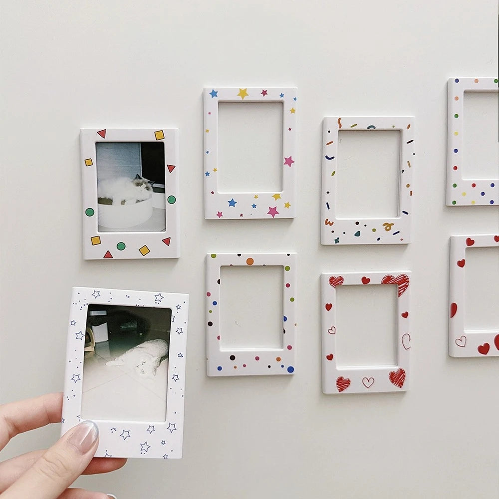 cadres photo aimants couleurs modernes étoiles coeurs triangles transparents photo frame porte portrait minimalist
