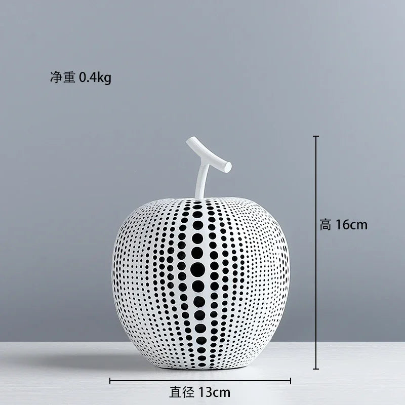 décoration intérieure moderne pomme poire blanche noire résine chambre
